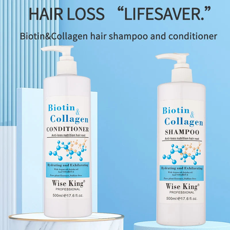 Wiseking Professional Manufacturer Organic Biotin Shampoo Refreshing Nourishing Formula for Anti-Dandruff Hair Loss Care Private