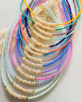 Wholesale Fashion Latest Design Women Handmade Summer Beach Colourful Glass Bead Crystal Necklace Bohemia Pearl Choker Necklace