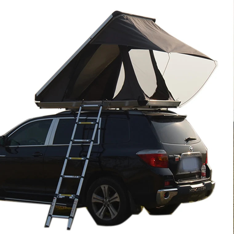 2023 New Arrivals  Aluminium Alloy Triangle Shell Camping SUV Roof Tent Hard Shell Cover Roof Top Tent for Sale