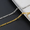 2025 Hot Sale Figaro Style Stainless Steel Cuban Chain Necklace & Bracelets Jewelry Accessory for Men & Women DIY Jewelry Making