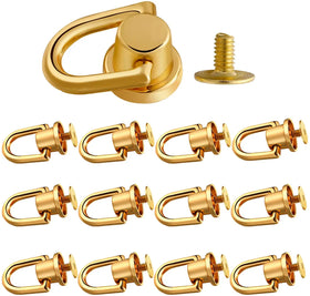Metal D Ring Stud Screw Ball Post Head Buttons for Wallet Strap Shoes Decoration and DIY Leather Accessories Pets Crafts