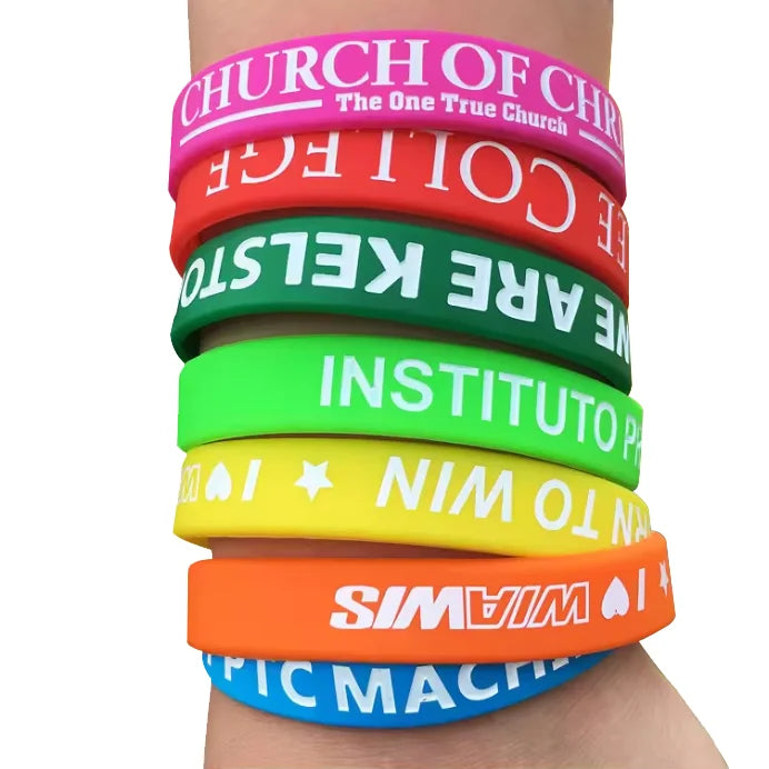 Promotional Rubber Wrist Band Custom Logo Silicone Wristbands Bracelet
