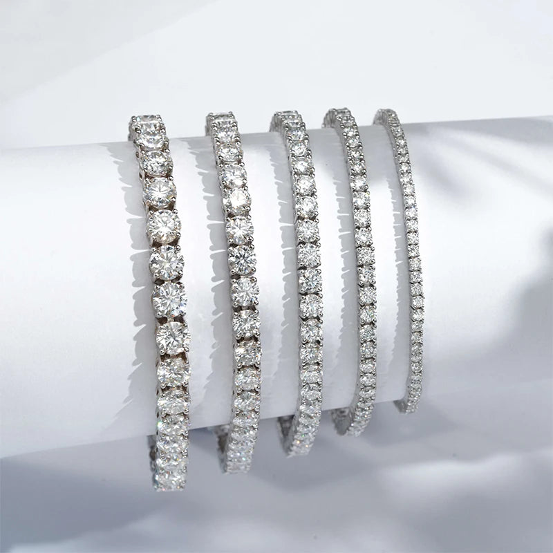 Ready to Ship 2024 Hot Sale Diamond Jewelry Gold Plated 925 Silver Moissanite Tennis Bracelet