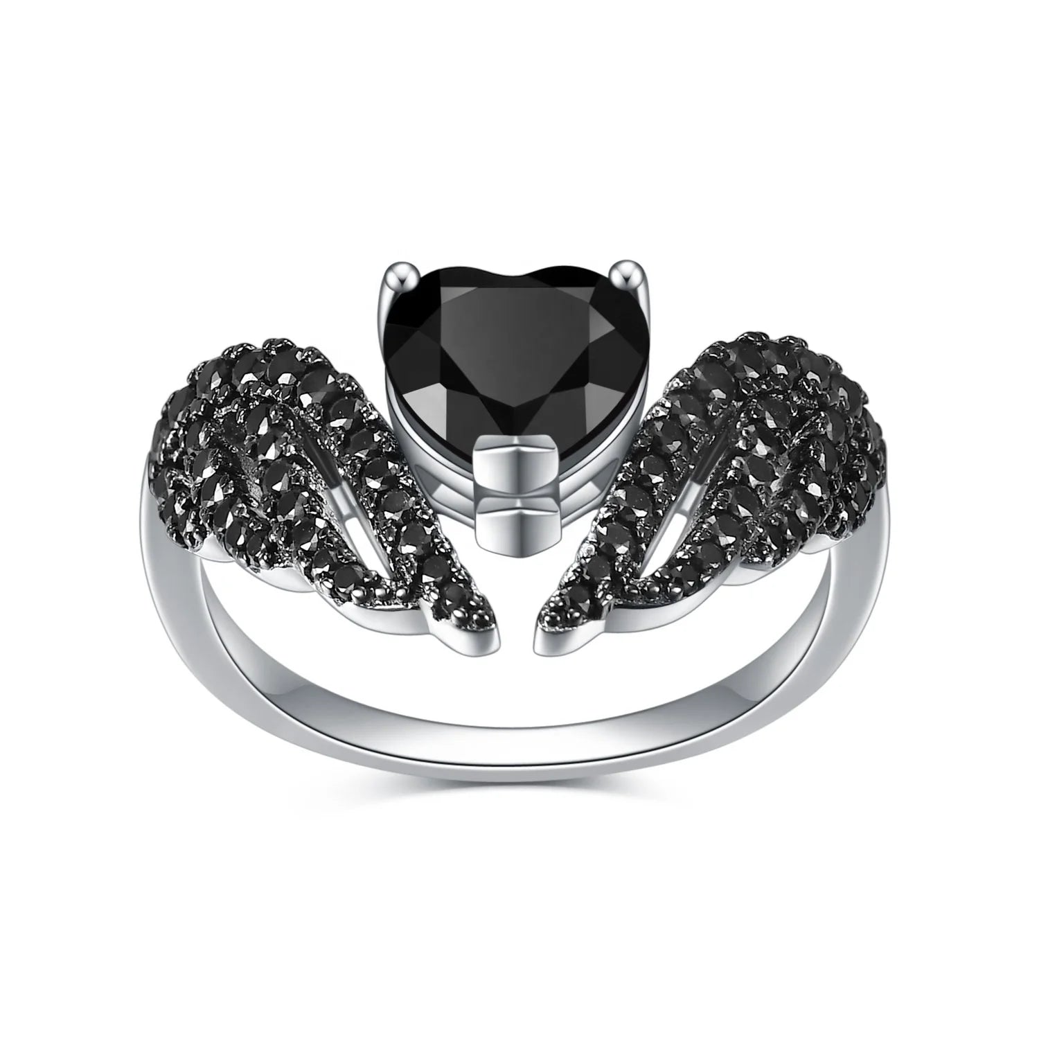 C8279 Abiding Shield 3 Years Long Lasting Plating Jewellery Wholesale Fine Jewelry Black Onyx Stone 925 Sterling Ring Silver