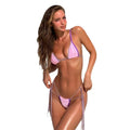 2023 European and American New Split Swimwear Popular Women's Print Strap Open Back Sexy Bikini Set
