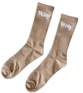 High Quality Custom Jacquard Logo Embroidered Terry Sports Basketball Crew Tube Socks Unisex Knitted Adults Spring Season 100%