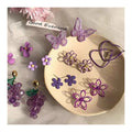 HOVANCI 3 Purple Cute Flower butterfly Drop Fruit Stud Earring for Women New Fashion Sweet Earring Girl Kid Summer Style Jewelry