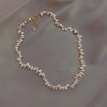 2022 Fashion Freshwater Pearl Gold Plated Vintage Choker Necklace Customized Handmade Geometric Shape Small Rice Pearl Gift