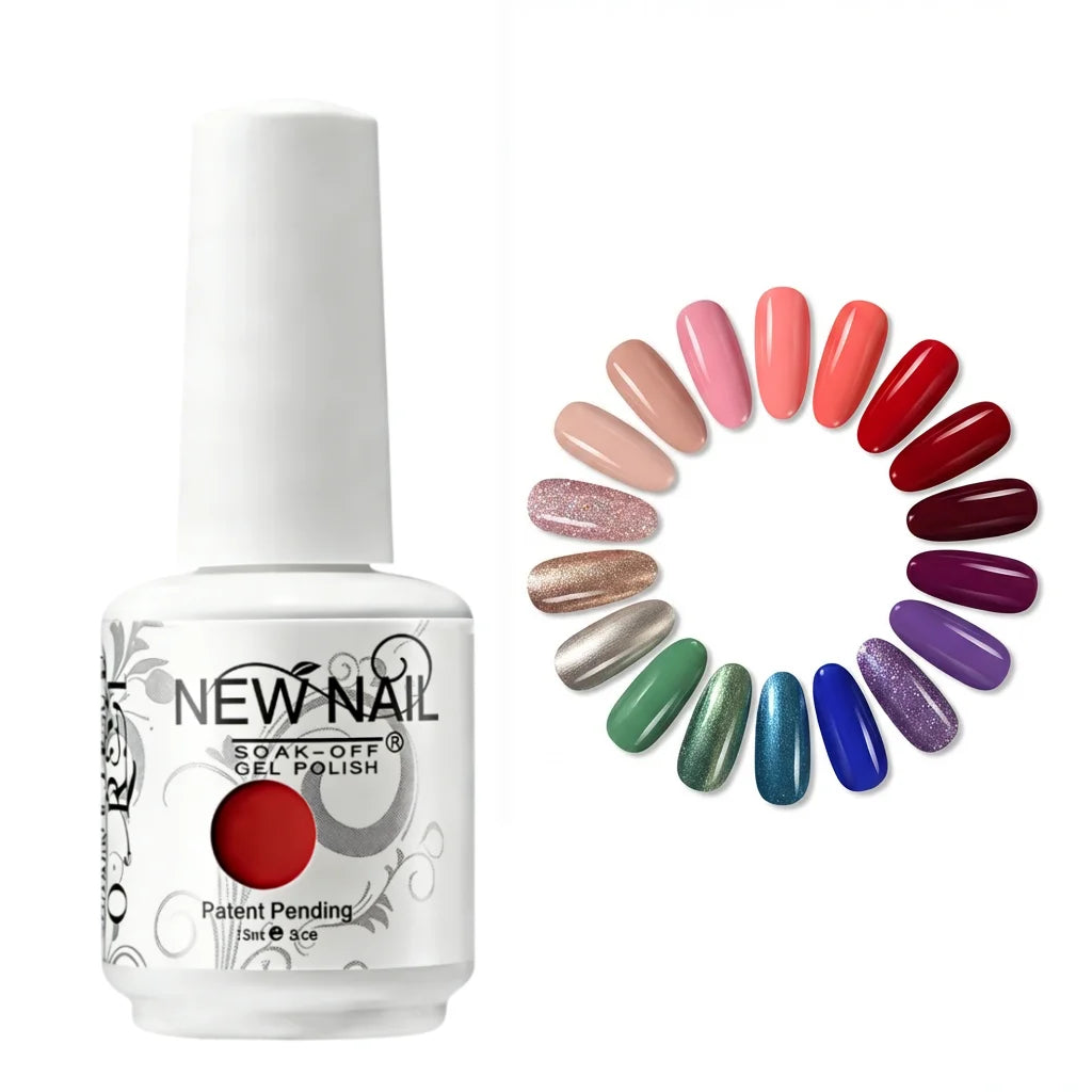 OEM 15ml Hema-Free UV Gel Nail Polish with LED Lamp Custom Logo Jelly Texture Soak-off Gel Salon Art Use Free Sample 1kg Weight