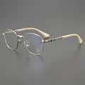 CH8008 2024 Titanium Ultra-Light Spec Prescription Glasses Frame Marble White Red Oval Frames Exquisite Y2k Eye Glass for Myopia
