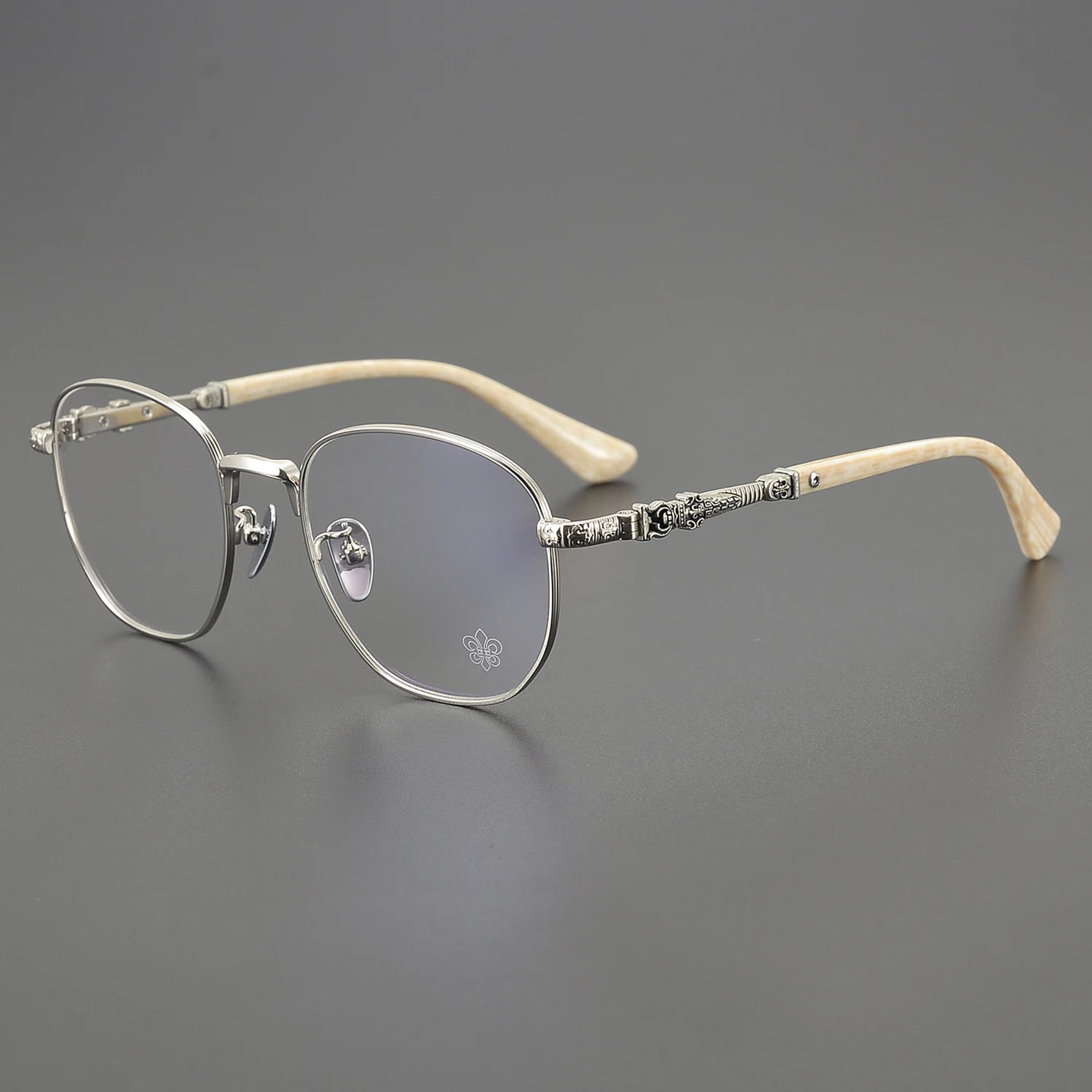 CH8008 2024 Titanium Ultra-Light Spec Prescription Glasses Frame Marble White Red Oval Frames Exquisite Y2k Eye Glass for Myopia