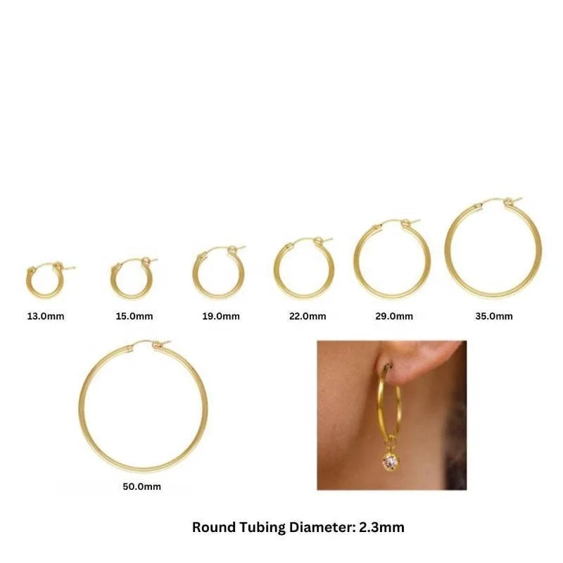 GP US Eurowire Hoops 1/20 14k Gold Filled Euro Wire Hoop with Open Ring Hoop Permanent Jewelry Chains Earrings Wholesale