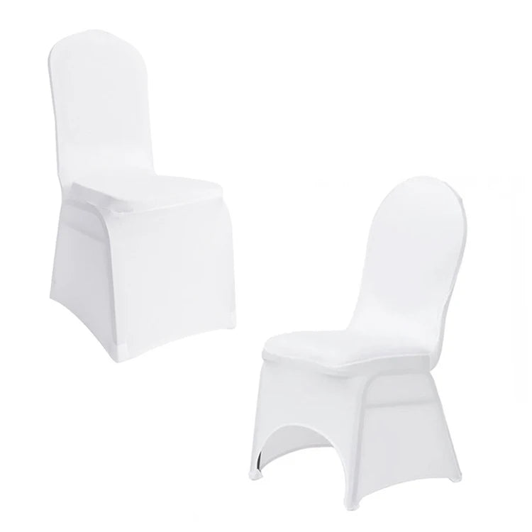 Factory Direct Wholesales White Spandex/Polyester Universal Stretch Chair Slipcover for Weddings and Dining Parties