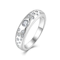 Customization Service Cubic Zirconia Jewelry Eternity Value 925 Sterling Silver Wedding Rings Set