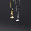Fashion Jewelry Minimalist 925 Sterling Silver Small Necklaces Simple Cross Diamond Gold Plated Necklaces for Women