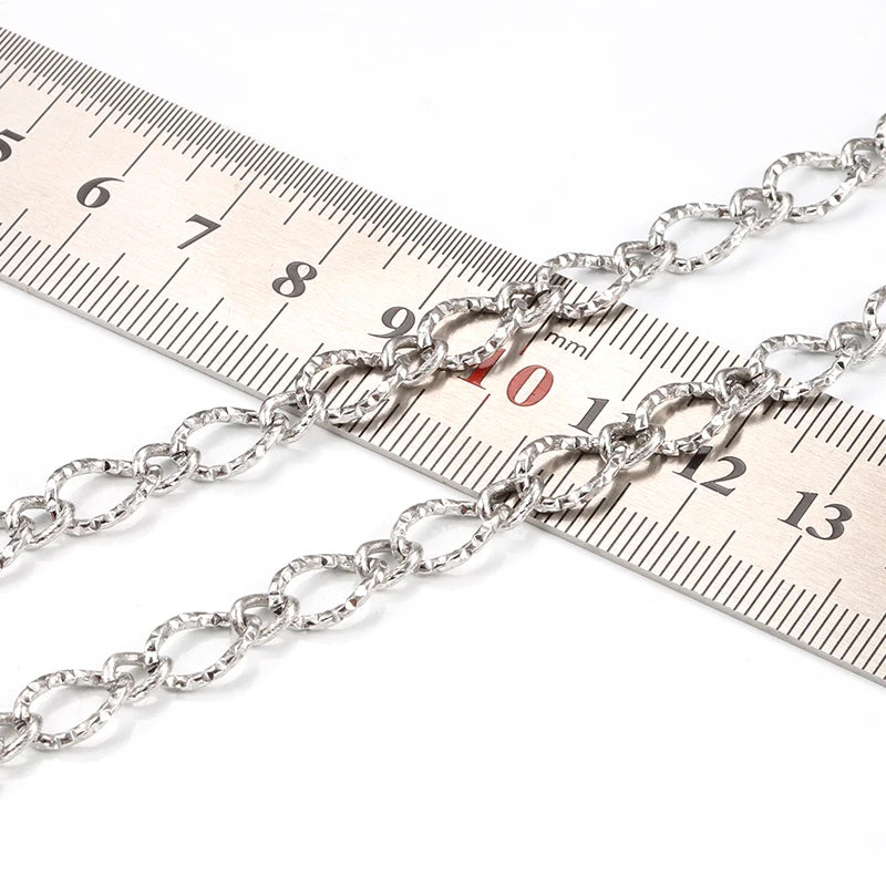 Trendy Special Design Chain Twisted Shiny Indentation Pattern Stainless Steel Rope Link for Clothes Women Men DIY Necklace