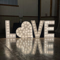 Bulb Alphabet With Heart Big Marquee 4ft Mdf Elegance Giant Love Led Light up Letters 3D Lighting Custom Led Marquee Letters