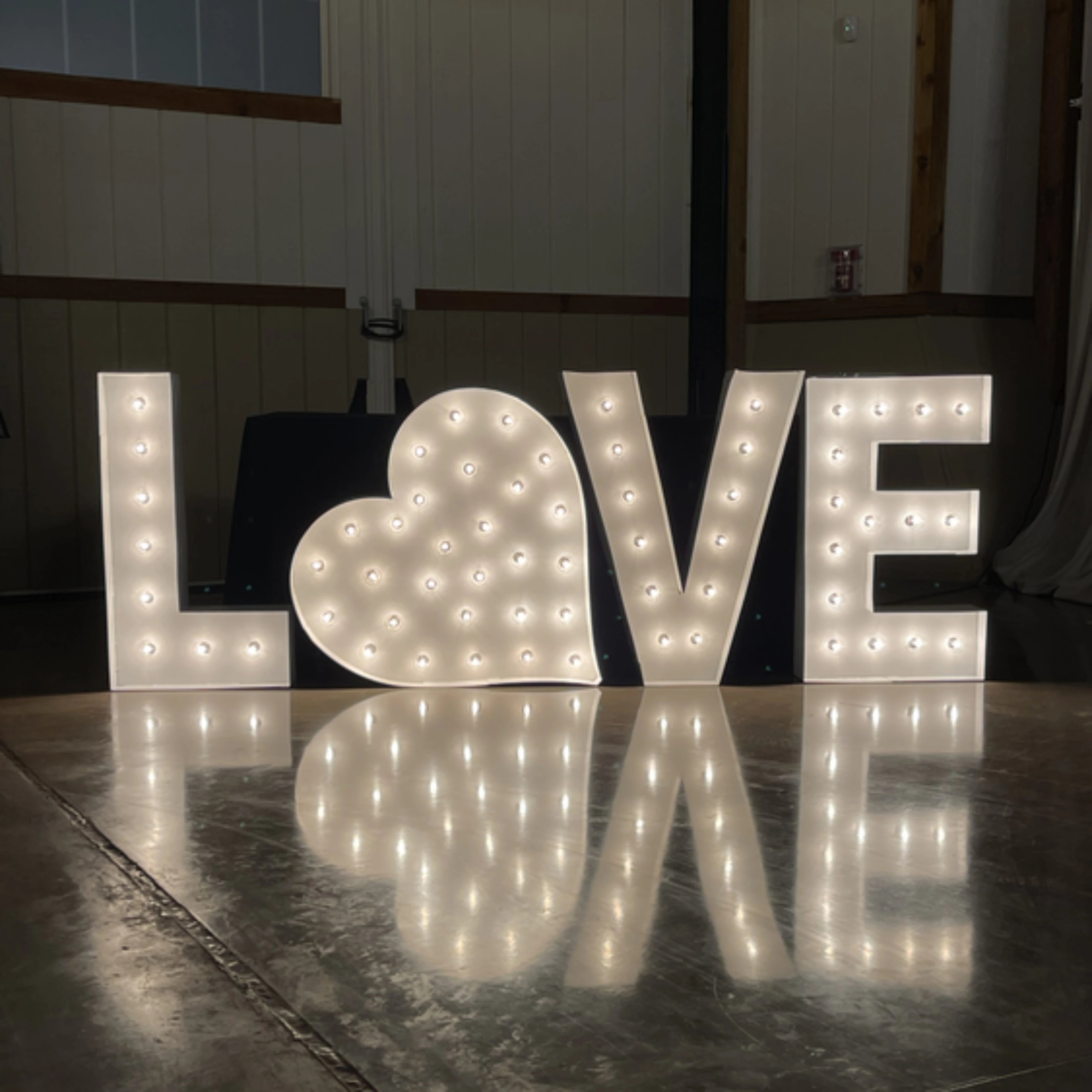 Bulb Alphabet With Heart Big Marquee 4ft Mdf Elegance Giant Love Led Light up Letters 3D Lighting Custom Led Marquee Letters