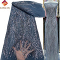 Fashionable French Heavy Beaded Net Lace With Sequin Embroidery Tulle Luxury Bridal Lace Fabric for Wedding Dress