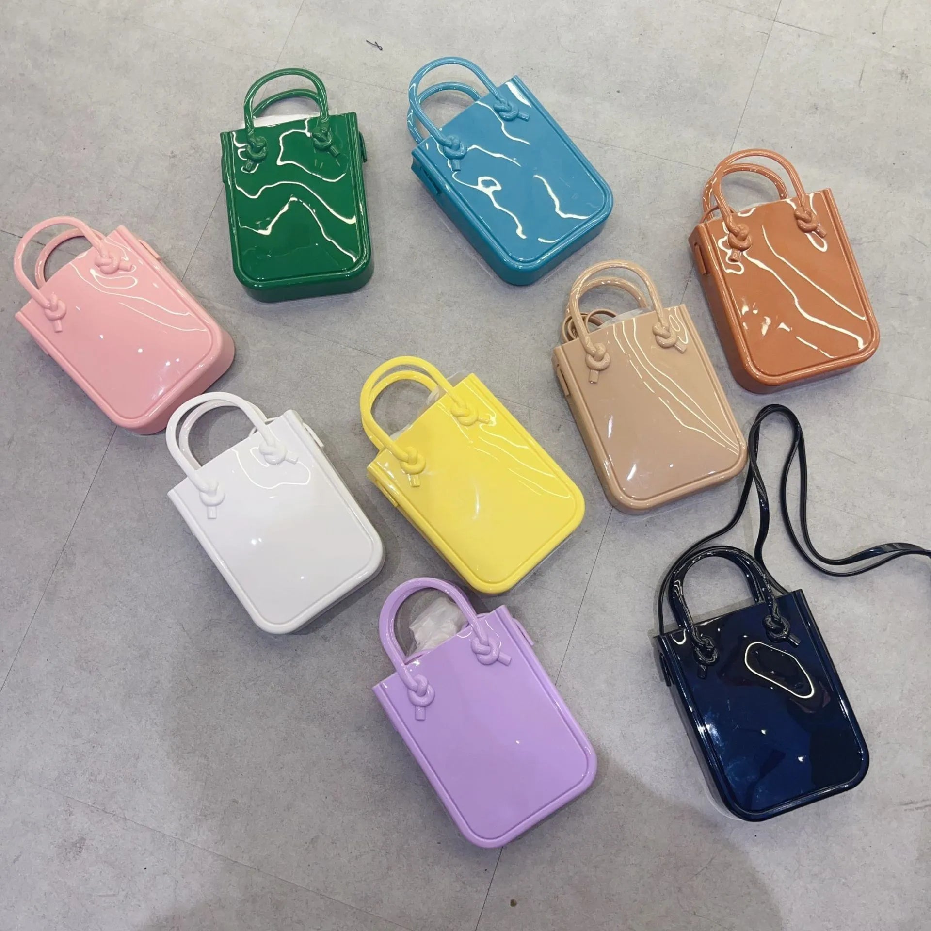 PVC Jelly Phone Bag Hand-held Small Candy Fashionable Casual Shoulder Crossbody Shopping Bags Ladies' Bag