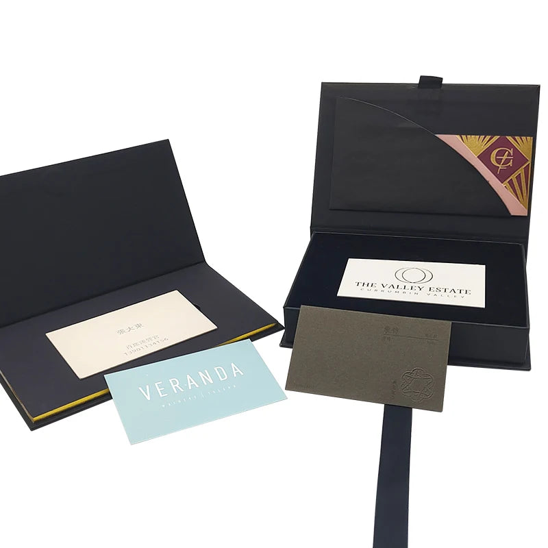 VIP Card Business Credit Card Custom Art Paper Magnet Sleeves Folders Box with UV Coating