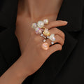 New Creative Transparent Open Resin Ring Heart Ball Shape Personalized Diamond Adjustable Women Rings