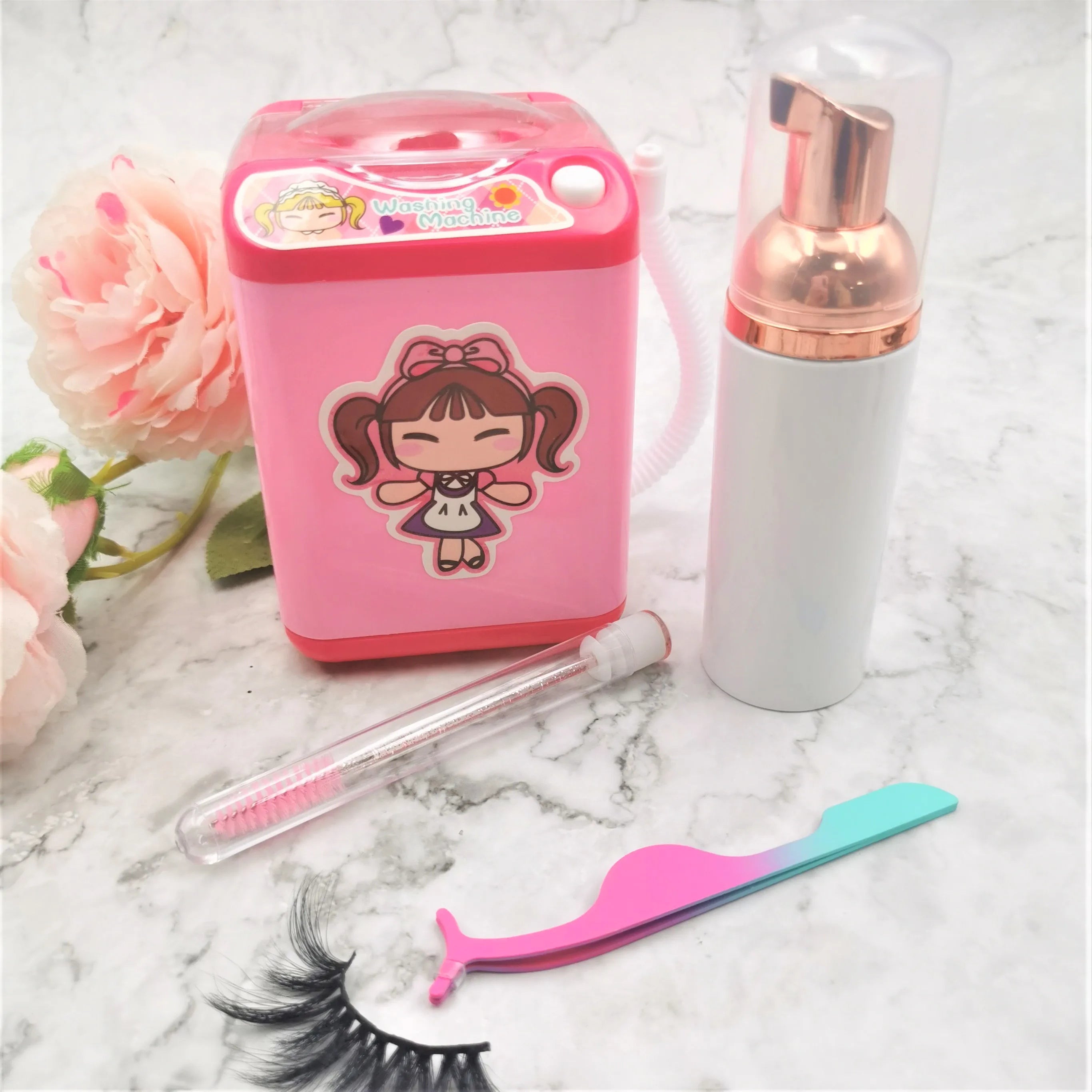 Wholesale Mini  Eyelash Washing Machine  to Cleaning Mink Eyelash Print Your Own logo for Eyelashes Box