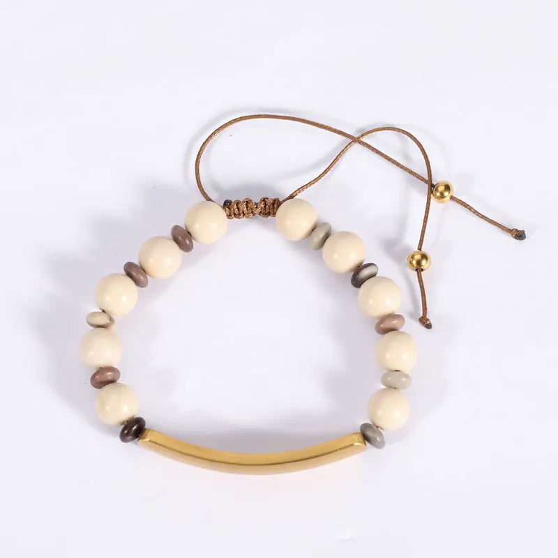 Fashion Stainless Steel Engrave Date  Bracelet for Women Men Jewelry Customized Name Logo Initial Beaded Bracelets