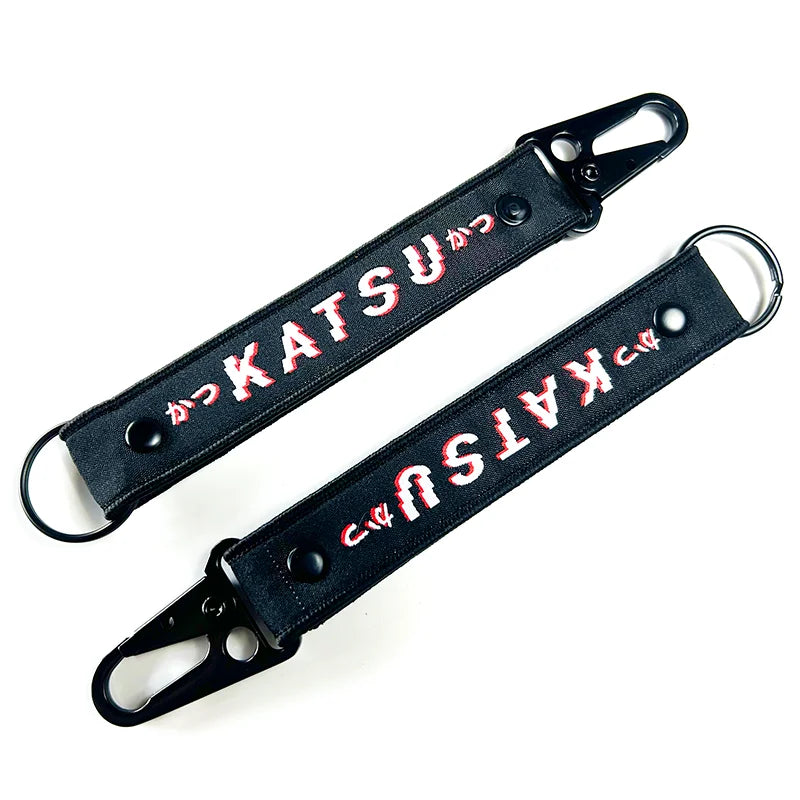 Promotional Custom Motorcycle Lanyard Keychain Black Short Strap with Embroidery Metal Material and Logo Printed Key Tags