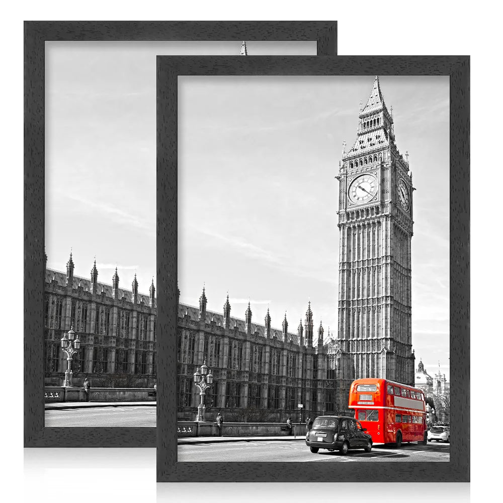 A5 Black Wood Poster Frame with Plexiglass Front Photo Frame Picture Frame for Wall Mounted