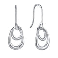 2024 Double Ring Earrings New 925 Sterling Silver Earrings Non-Allergichoops Niche Geometric Ear Hook