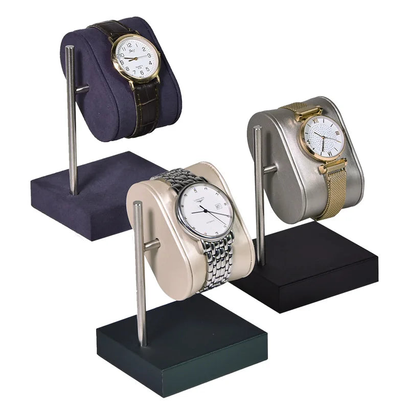 High Quality Elegant Designed Leather Watch Display Stand with Metal Stand for Luxury Jewelry Storage