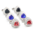 Fashion Retro Business Style Sleeve Button Red Blue Black Triangle Crystal Rhinestones Cufflinks Men's Gift Jewelry Cufflinks