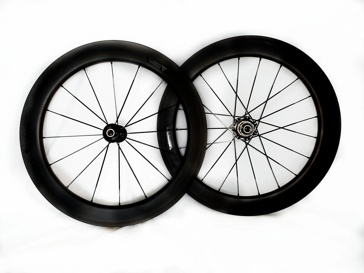 RUJIXU DTXD-018 Factory 451/406 Carbon Fiber Road Bike Wheelset 20" V Brake Front and Rear Red/Black 2 Year Warranty