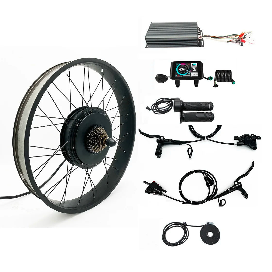 Most Powerful Fastest 48-72V 3000-5000W Hub Motor 20/24/26x4.0" 175mm 190mm Electric Fat Wheel Rear Wheel Ebike Conversion Kits