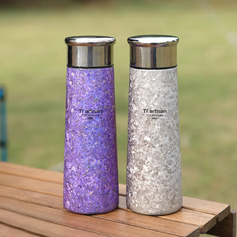 Titanium Insulated Water Bottle Double-Walled Vacuum Cup Lightweight Leak-Proof Sport Gym Bottle
