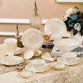 Online Top Seller Product European Style 28 Pcs Cookware Tableware Set Bone China Bowls Plates Dinner Set
