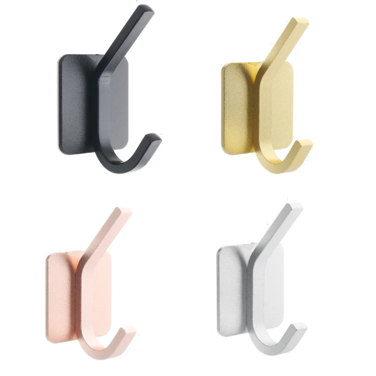 Wholesale Custom Industrial Design Aluminum Adhesive Wall Hooks for Bathroom & Garage Use Eco-Friendly Square Hook