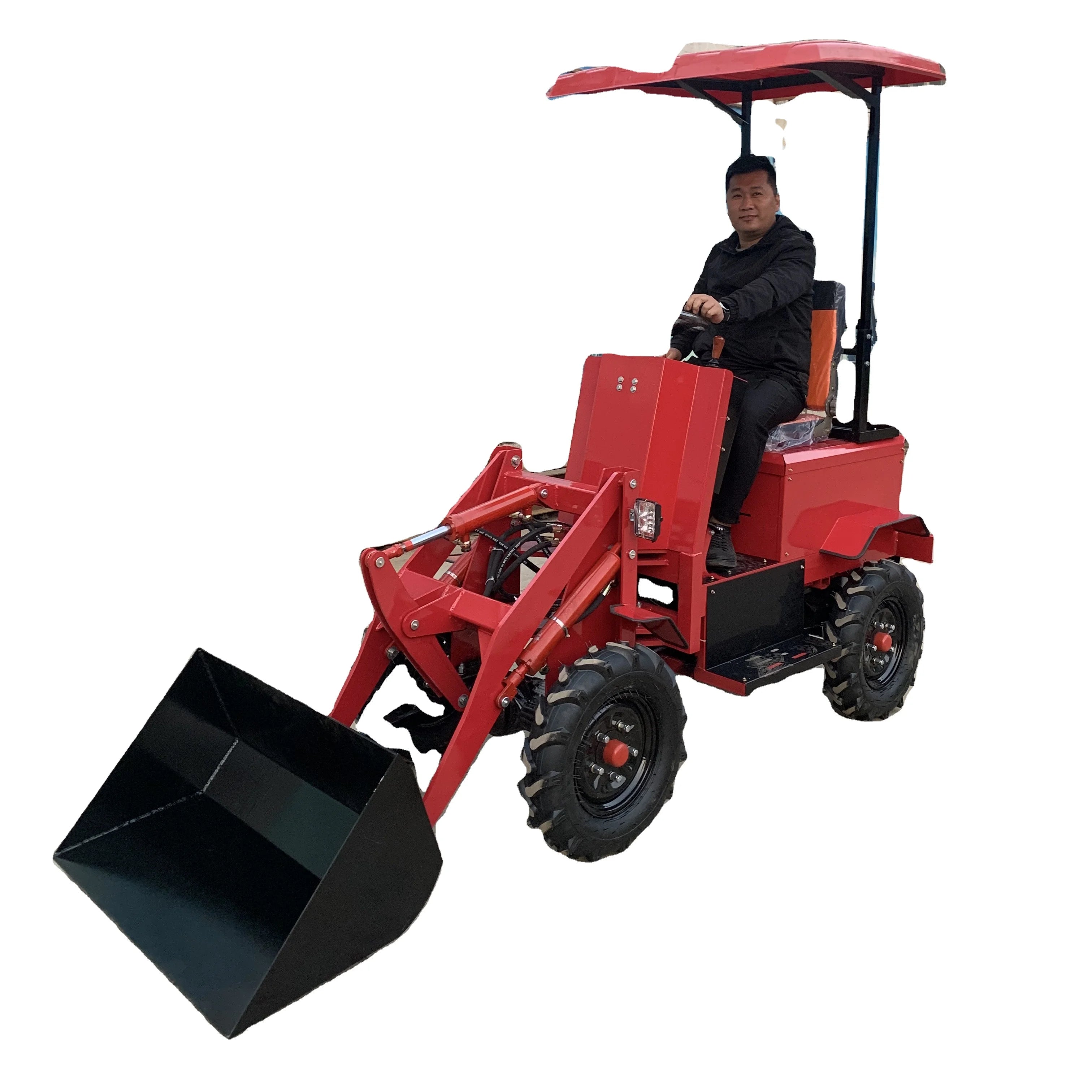 400KGS Wholesaler Factory Four Wheel Drive Mini Front Backhoe Forklift Loader Shovel Pallet Forklift