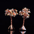 Natural Colorful Crystals Money Tree Black Obsidian Pyramid Base for Good Luck Spiritual Gift