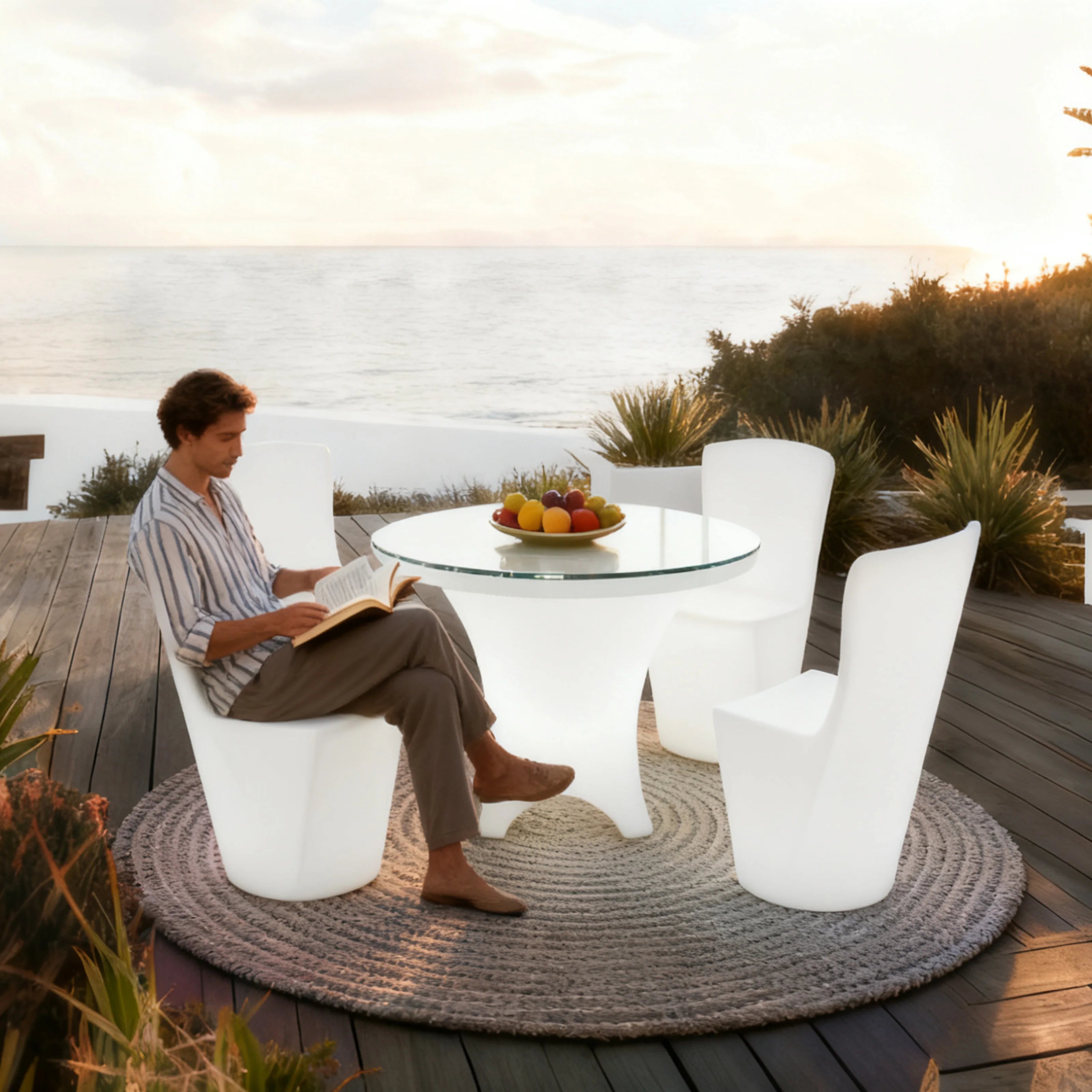 Modern European Customizable LED Sofa Modular Bar Stool Sectional for Hotel Use Made Durable Plastic