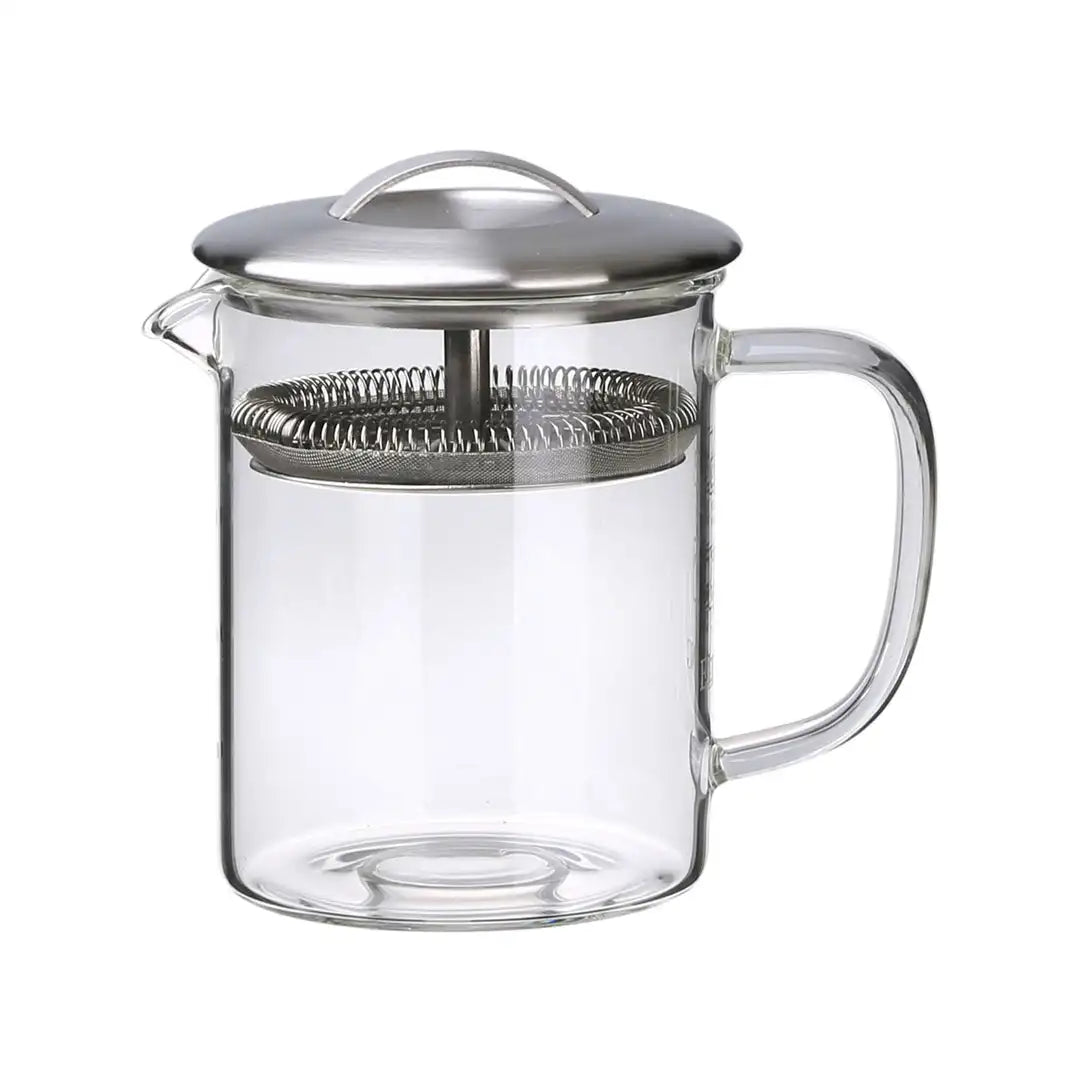 13.5 Fl-oz 400 ml 600ml Simple Brew Eco-Friendly Glass Teapot with Stainless Steel Filter Lid Safe Loose Leaf Tea Pitcher