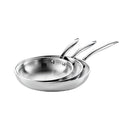 Induction Frying Pan Triply Stainless Steel Non-Stick Satin Polished Rivet Connect Gas Oven Safe Cookware Toxin-Free