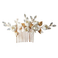 Bridal Hair Accessories Elegant Porcelain Flower Opal Crystal Jewelry Headpiece Fashionable Wedding Hair Combs for Women