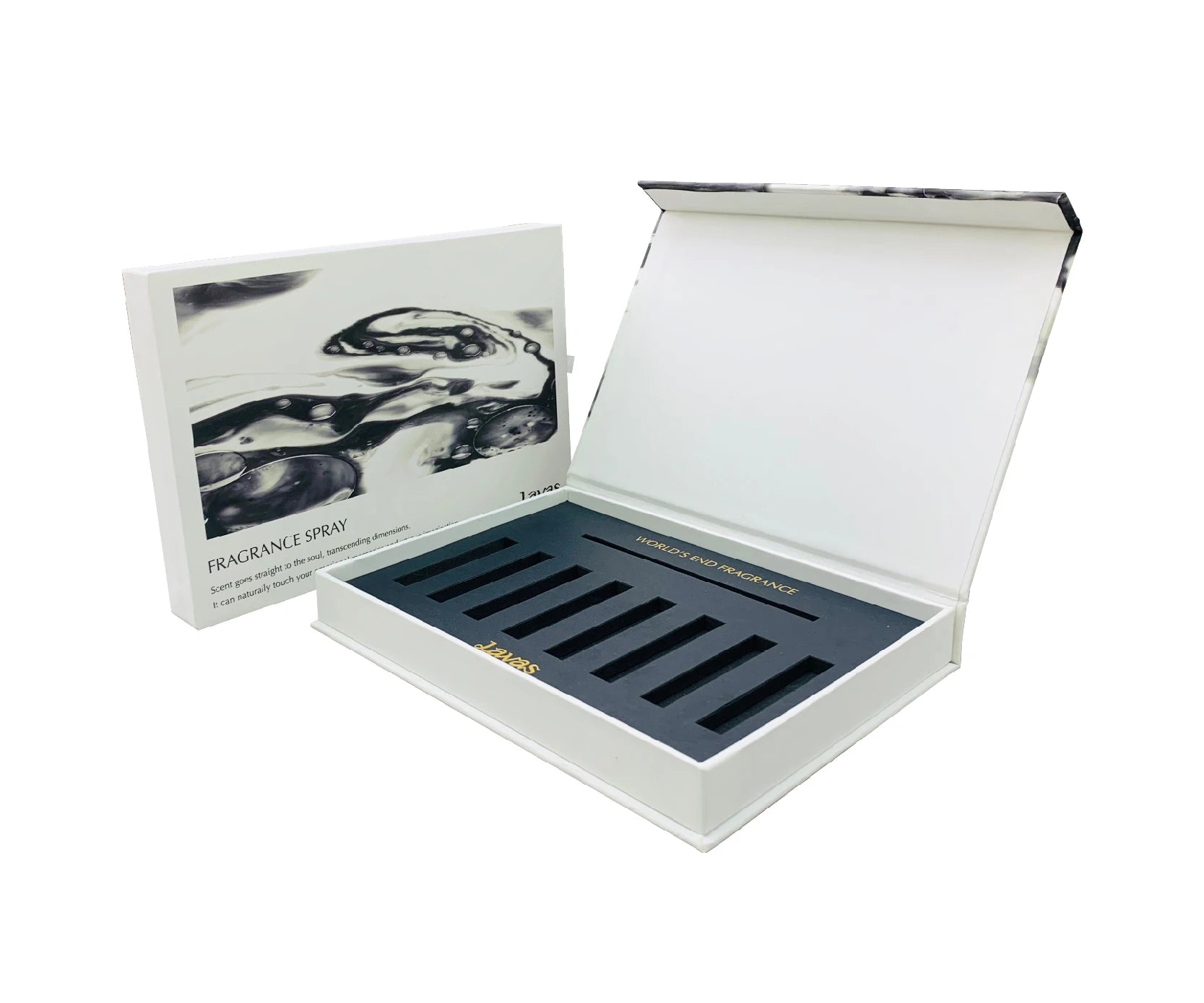 Custom High End Scent Transduce Fragrance Oil Magnetic Lid Gift Box with Cardboard Inlay