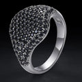 Pass Diamond Tester Black VVS Moissanite Iced Out Engagement Gemstone Ring 925 Sterling Silver Men Women Hip Hop Jewelry Ring MegaBDM