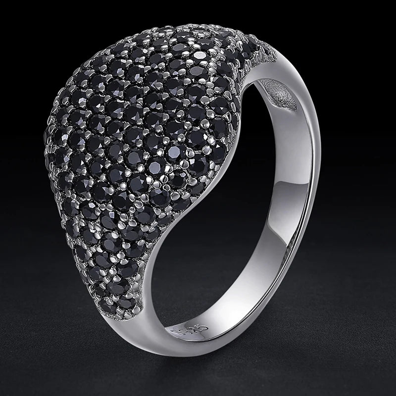 Pass Diamond Tester Black VVS Moissanite Iced Out Engagement Gemstone Ring 925 Sterling Silver Men Women Hip Hop Jewelry Ring MegaBDM