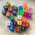 Tabletop Gaming D6 Dice Set Colorful Transparent Plastic Dice for RPG Board Game Bar Casino Family Party Digital Dice