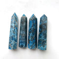 Wholesale High Quality Crystals Healing Han Hand Carved Wand  Blue Apatite Point Tower