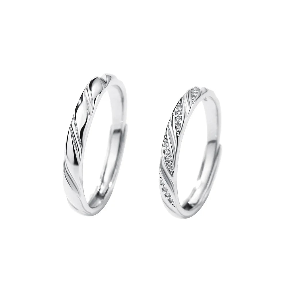 Wholesale New Diamond Rings Sterling Silver love Couples Jewelry 925 Sterling Male and Female Wedding Rings Fine Jewelry Rings